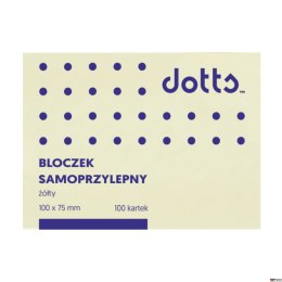 Bloczek samoprzylepny DOTTS 75x100 żółty 100 kartek (NS100/75/D)