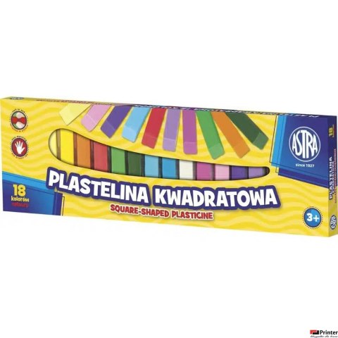 Plastelina Astra kwadratowa 18 kolorów, 83814904