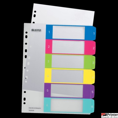 Przekładki plastikowe LEITZ WOW 1-6 12420000 do zadruku Przekładki plastikowe LEITZ WOW 1-6 12420000 do zadruku