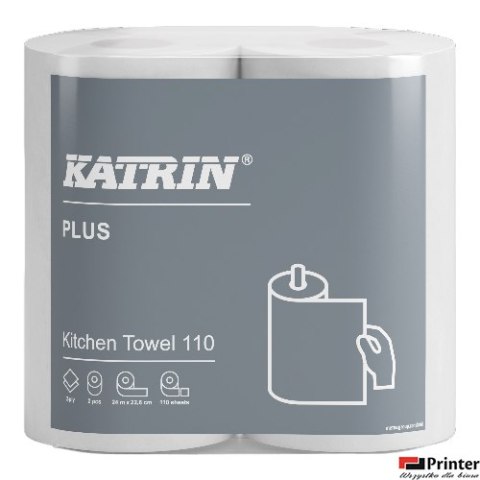 Ręczniki kuchenne KATRIN PLUS Kitchen 89673 (2 rolki) białe, 2W, 110 listków, 24metry Ręczniki kuchenne KATRIN PLUS Kitchen 89673 (2 rolki) białe, 2W, 110 listków, 24metry