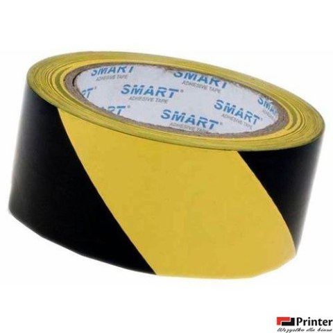 Taśma ostrzegawcza żółto-czarna 48mm x 25m SMART samoprzylepna winylowa Taśma ostrzegawcza żółto-czarna 48mm x 25m SMART samoprzylepna winylowa