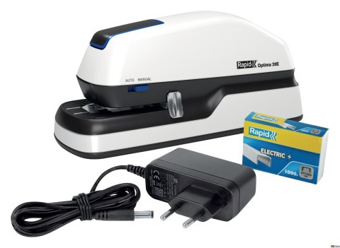 Zszywacz elektryczny Rapid Optima 20E, do 20 kartek, na baterię lub zasilacz, biały, 2102351 Zszywacz elektryczny Rapid Optima 20E, do 20 kartek, na baterię lub zasilacz, biały, 2102351