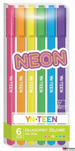 Długopis żelowe 6 szt. NEON YNT