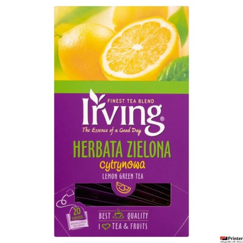 Herbata IRVING cytrynowa 20 kopert 1,5g zielona