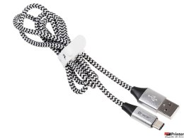 Kabel USB 2.0 TYPE-C A MALE 1m czarny-szary TRACER TRAKBK46266