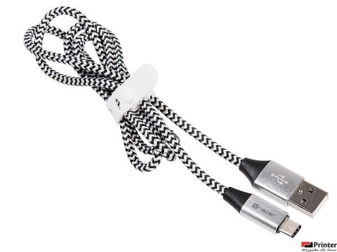 Kabel USB 2.0 TYPE-C A MALE 1m czarny-szary TRACER TRAKBK46266 Kabel USB 2.0 TYPE-C A MALE 1m czarny-szary TRACER TRAKBK46266