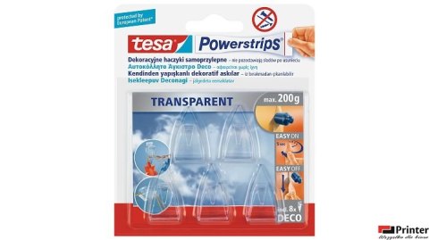 Plastry samoprzylepne 8szt.+Haczyki 5szt.TESA POWERSTRIPS Deco 58900-00017-0