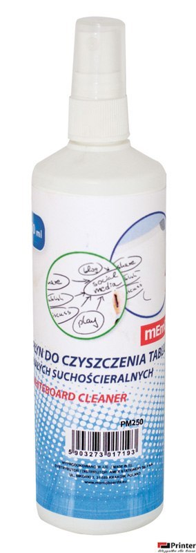 Płyn do czyszczenia tablic suchościeralnych MEMOBOARDS (MP001) 250ml