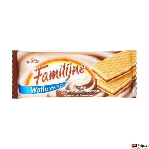 Wafle FAMILIJNE Kakaowo-śmietankowym 180g JUTRZENKA Wafle FAMILIJNE Kakaowo-śmietankowym 180g JUTRZENKA
