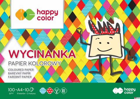 Blok Wycinanka, A4, 10 ark, 100 g, Happy Color HA 3710 2030-A10 Blok Wycinanka, A4, 10 ark, 100 g, Happy Color HA 3710 2030-A10