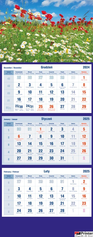 Kalendarz trójdzielny 2025 Maki Michalczyk i Prokop T-105T-01 Kalendarz trójdzielny 2025 Maki Michalczyk i Prokop T-105T-01