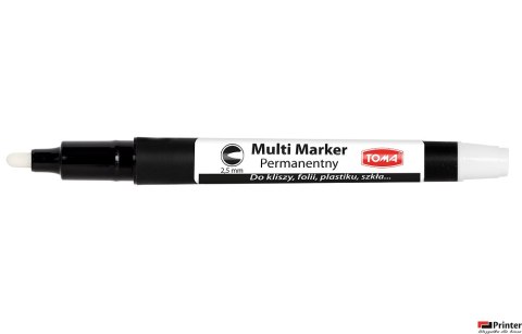 Marker permanentny Multi Marker 2,5mm, biały TO-332 00 Toma Marker permanentny Multi Marker 2,5mm, biały TO-332 00 Toma