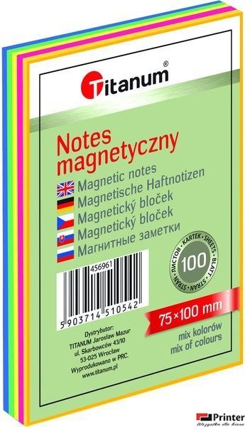 Notes elektrostatyczny 75x100mm 100k mix kolorów 456961 TITANUM bloczek Notes elektrostatyczny 75x100mm 100k mix kolorów 456961 TITANUM bloczek