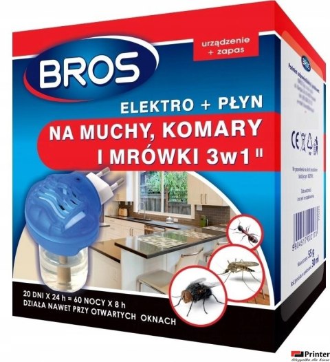 BROS elektryczny + płyn na komary, muchy i mrówki BROS elektryczny + płyn na komary, muchy i mrówki