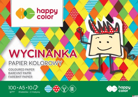 Blok Wycinanka, A5 10 ark, 100 g, Happy Color HA 3710 1520-A10 Blok Wycinanka, A5 10 ark, 100 g, Happy Color HA 3710 1520-A10