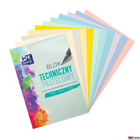 Blok techniczny OXFORD A4 10K 225G KOLOR PASTEL 400166068 Blok techniczny OXFORD A4 10K 225G KOLOR PASTEL 400166068