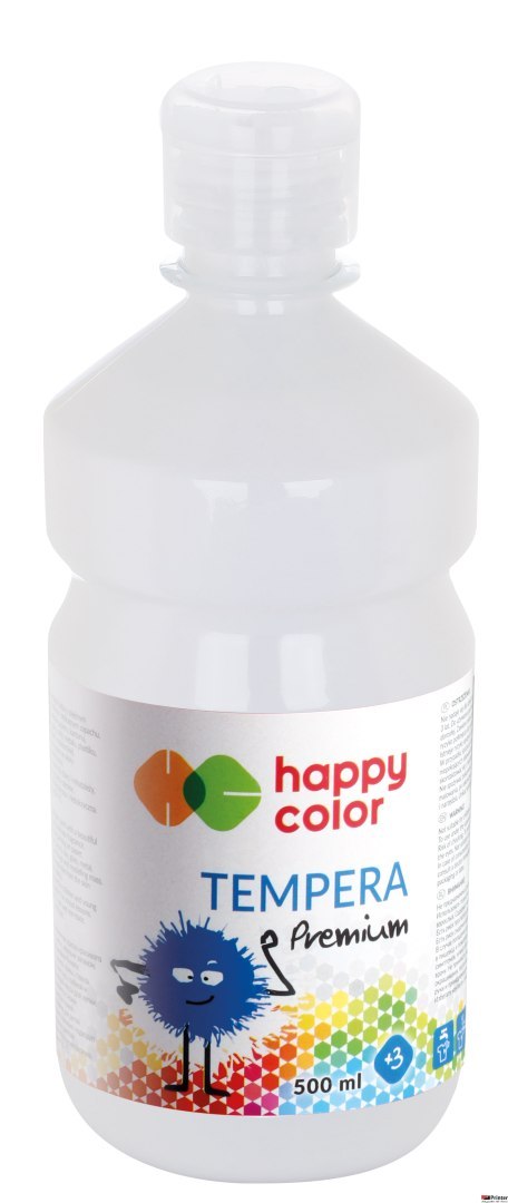 Farba tempera Premium 500ml, biały, Happy Color HA 3310 0500-0 Farba tempera Premium 500ml, biały, Happy Color HA 3310 0500-0