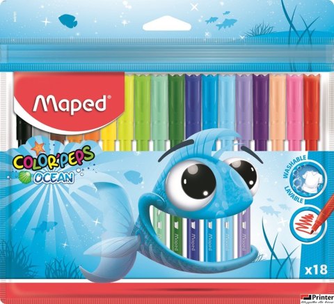 Flamastry COLORPEPS OCEAN 18 kolorów ETUI 845721 MAPED Flamastry COLORPEPS OCEAN 18 kolorów ETUI 845721 MAPED