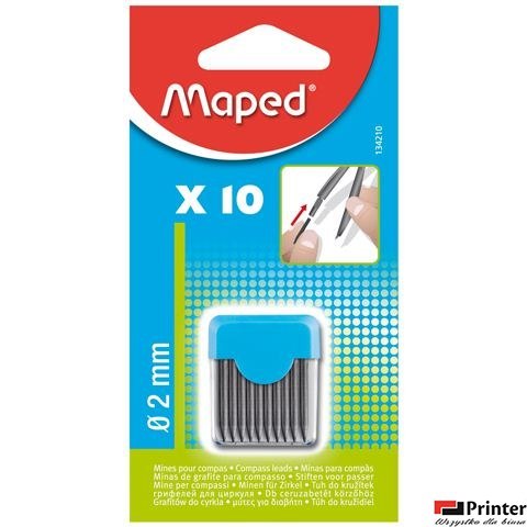 Grafity 2mm wkłady do cyrkla 10 sztuk blister MAPED 134210