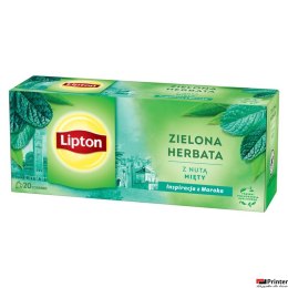 Herbata LIPTON GREEN TEA MINT 20 torebek zielona z nutą mięty