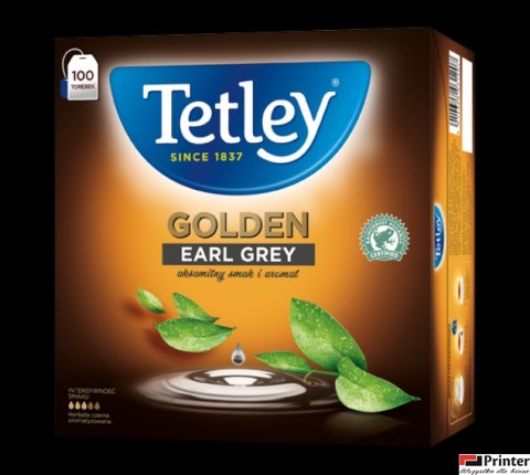 Herbata TETLEY GOLDEN EARL GREY czarna 100 saszetek z zawieszką