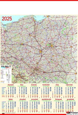 Kalendarz Plakatowy B-1, P20 - MAPA 2025 TELEGRAPH