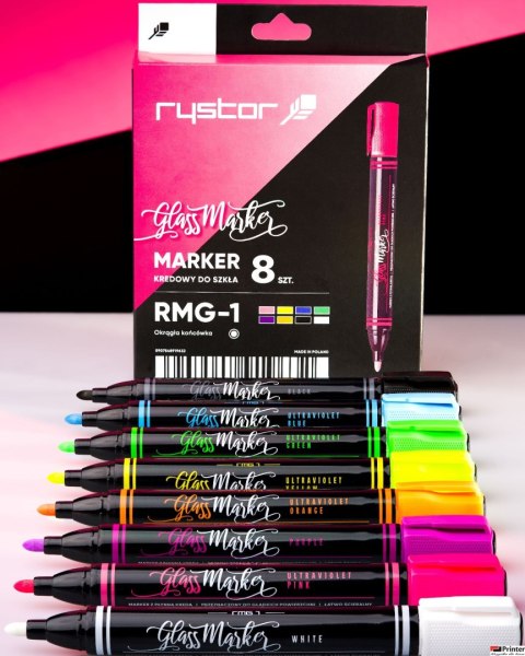 Marker do szkła RMG-1 8 szt. mix kol. etui GLASS MARKER 463-800 RYSTOR Marker do szkła RMG-1 8 szt. mix kol. etui GLASS MARKER 463-800 RYSTOR