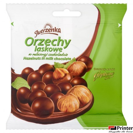 Orzechy laskowe JUTRZENKA w mlecznej czekoladzie 80g Orzechy laskowe JUTRZENKA w mlecznej czekoladzie 80g