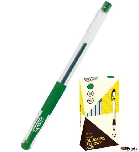 Pióro żelowe GR-101 zielony 160-1028 GRAND Pióro żelowe GR-101 zielony 160-1028 GRAND