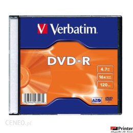 Płyta DVD-R VERBATIM SLIM 4.7GB x16 43557