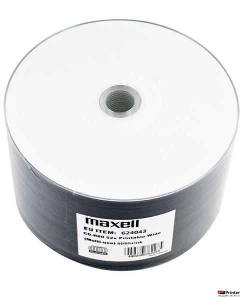 Płyta MAXELL CD-R 700MB 52x (50szt) PRINTABLE white do nadruku, SP shrink, bulk 624043