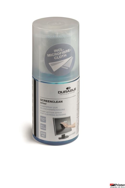 Zestaw do czyszczenia ekranów DURABLE (582300) płyn 200ml+ścierka fluid Zestaw do czyszczenia ekranów DURABLE (582300) płyn 200ml+ścierka fluid