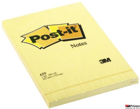 Bloczek samoprzylepny POST-IT_ (659), 152x102mm, 1x100 kart., żółty Bloczek samoprzylepny POST-IT_ (659), 152x102mm, 1x100 kart., żółty