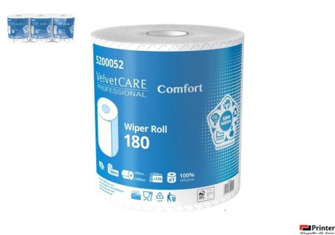 Czyściwo przemysłowe celuloza, 2 warstwy, białe, 180m - 720 listków (1szt) VELVET PROFESSIONAL Comfort 5200052 Czyściwo przemysłowe celuloza, 2 warstwy, białe, 180m - 720 listków (1szt) VELVET PROFESSIONAL Comfort 5200052