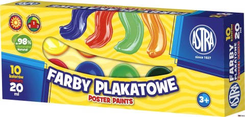 Farby plakatowe Astra 10 kolorów - 20 ml, 301115004