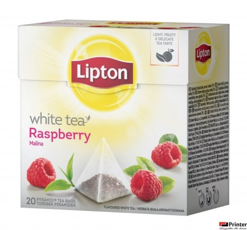 Herbata LIPTON PIRAMID RASPBERRY malina (20 saszetek) biała