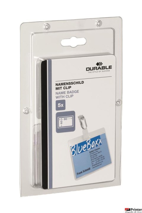 Identyfikator 60x90 mm z klipem Przezroczysty 861219 DURABLE Identyfikator 60x90 mm z klipem Przezroczysty 861219 DURABLE