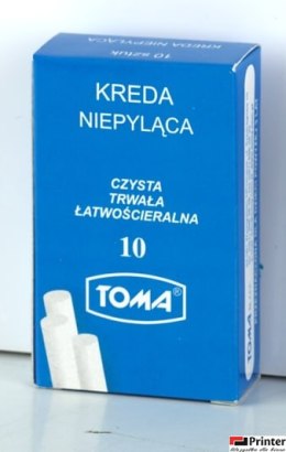 Kreda szkolna niepyląca biała - opakowanie 10 pałeczek biały TO-81200 Toma