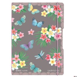 Notatnik A4 2x40 kartek linnia/kratka PP flex ladylike butterflies 50044337 Herlitz