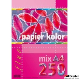 Papier kredowy A4 FLUO mix 5 kolorów (250 arkuszy)5kol KRESKA