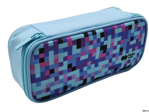 Piórnik saszetka z 1 zamkiem i klapką wewnętrzną, prostokątny, PIXI blue, Happy Color HA 2213 4610-PI1 Piórnik saszetka z 1 zamkiem i klapką wewnętrzną, prostokątny, PIXI blue, Happy Color HA 2213 4610-PI1