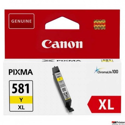 Tusz CANON (CLI-581Y XL/2051C001) żółty 8,3ml Tusz CANON (CLI-581Y XL/2051C001) żółty 8,3ml