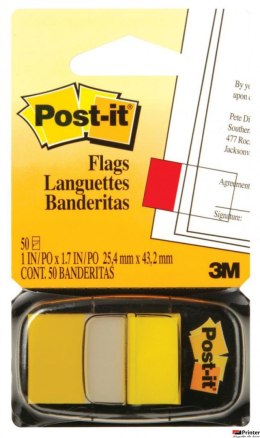 Zakładki indeksujące POST-IT 25x43mm żółte 680-5 50sztuk 3M-UU008015081