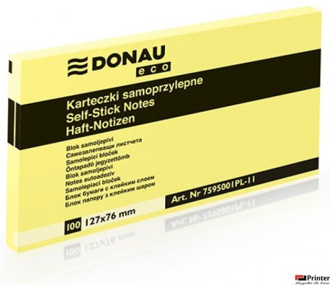 Bloczek ECO 127x76 żółte 7595001PL-11 DONAU Bloczek ECO 127x76 żółte 7595001PL-11 DONAU
