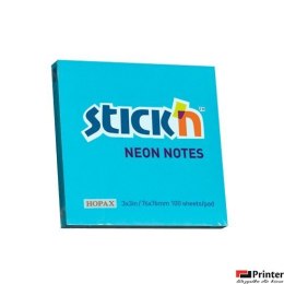 Bloczek STICKN 76x76mm niebieski neonowy 100k 21209 STICKN