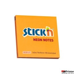 Bloczek STICKN 76x76mm pomarańczowy neonowy 100k 21164 STICKN