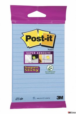 Bloczek samoprzylepny POST-IT_ Super sticky, (6844-L-NB), 152x102mm, 45 kart., zawieszka, niebieski