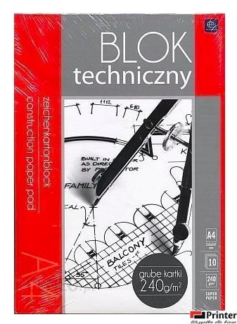 Blok techniczny A4 240g PREMIUM INTERDRUK 2121