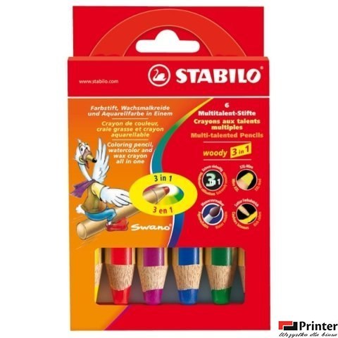 Kredki WOODY 3 w 1 8806-1-20 6kol.z temper. ARTY STABILO Kredki WOODY 3 w 1 8806-1-20 6kol.z temper. ARTY STABILO