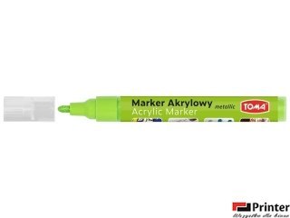 Marker akrylowy, fibrowa końcówka okrągła 2-5mm, zielony jasny metalic TO-402 Toma